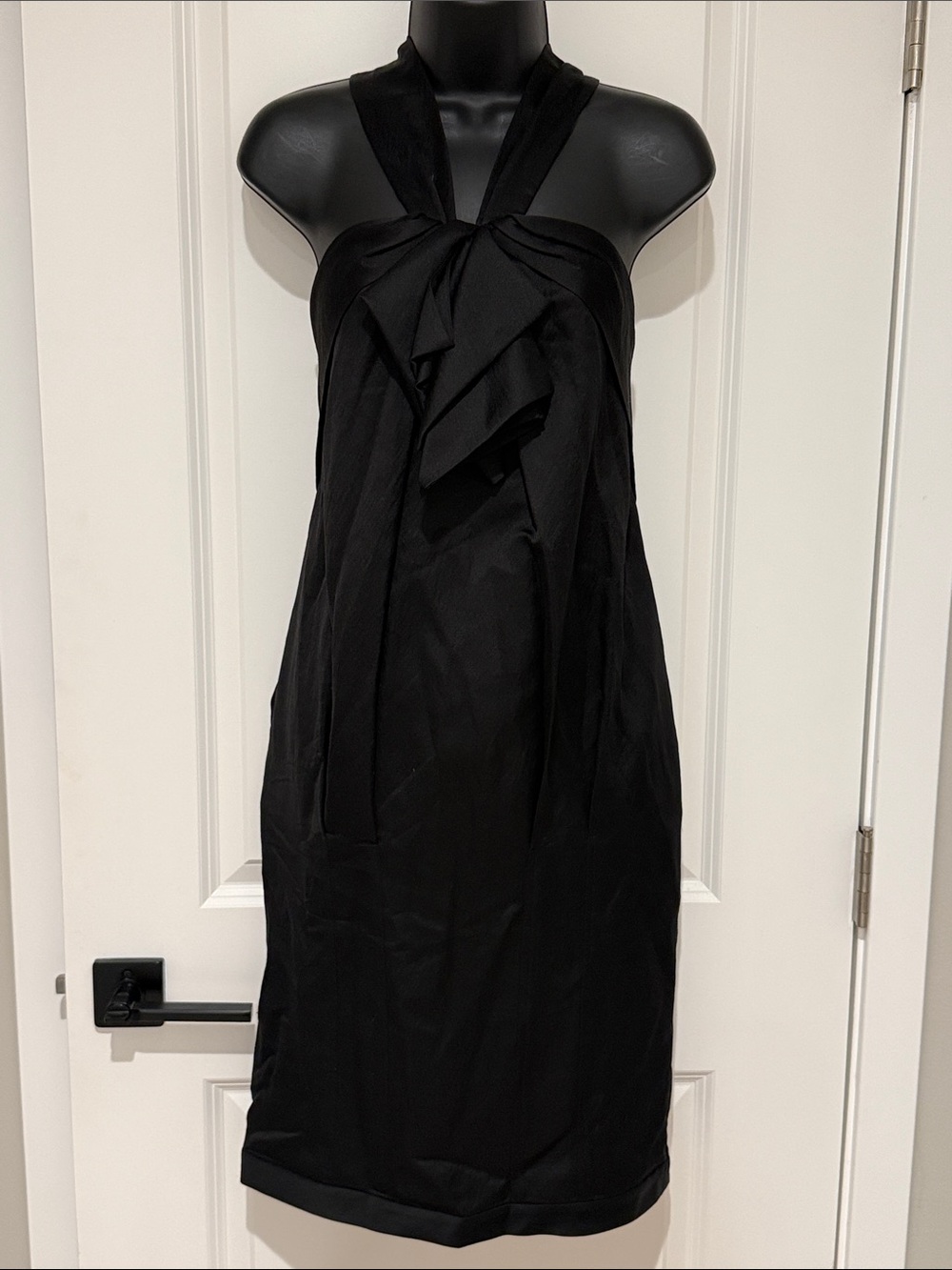 Max Azria Silk Blend Oragami Detail Halter Dress
